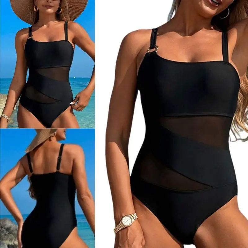 F1FD Womens Solid Swimwear Swime Simply Suity Ladies 1 PC #5