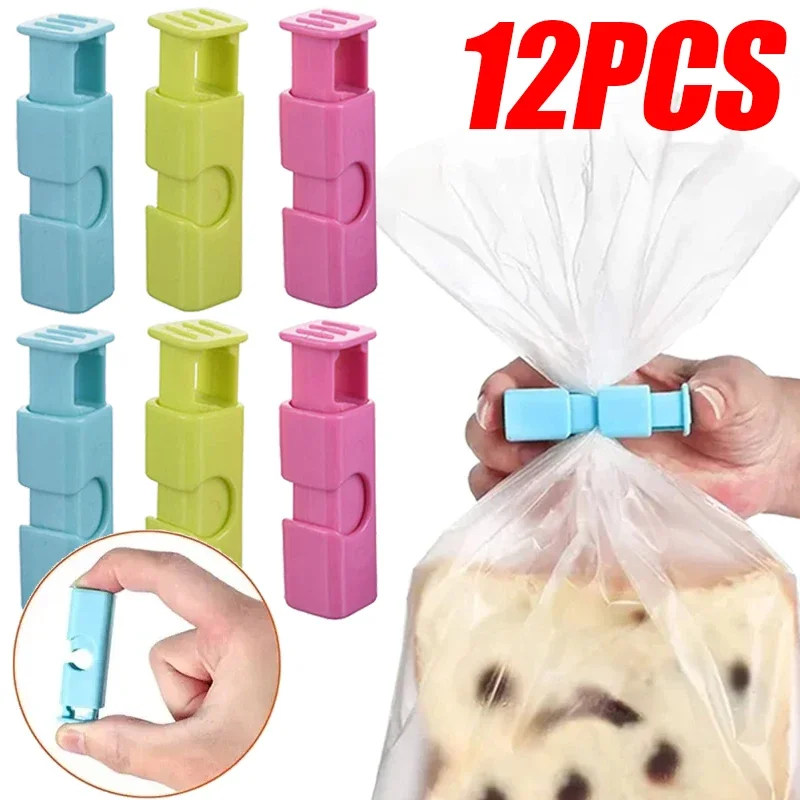 12/1PCS Plastic Food Sealing Bag Clip Reusable Bread Snack Bag Spring Clamp Fresh Food Grain Storage Tools Kitchen Sealer Gadget