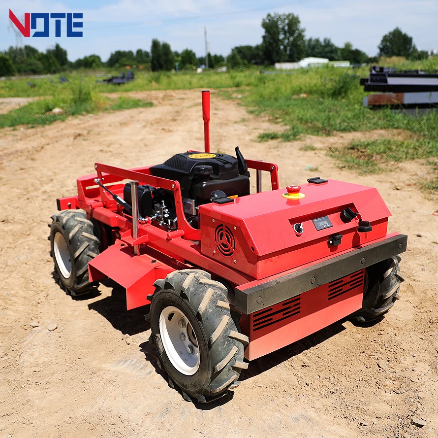 Electric Wheel Crawler Multifunctional Wirelessrobot 25hp Rubber Tracks Remote Control Lawn Mower For Sale customized