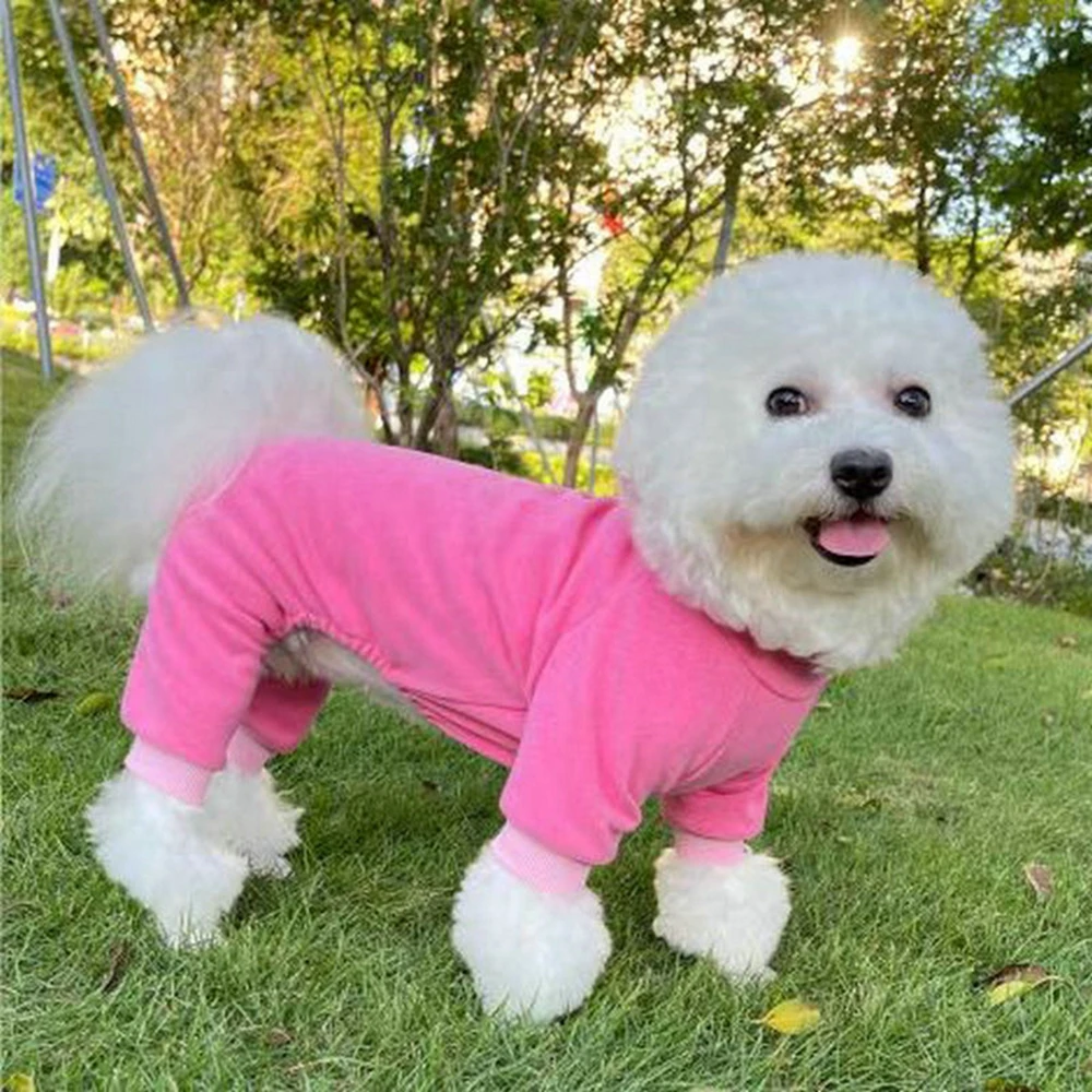 Four Legs Dog Pajamas Puppy Fleece Winter Warm Dog Jumpsuit Cute Pet Clothes For Medium Large Dogs Fleece Coat