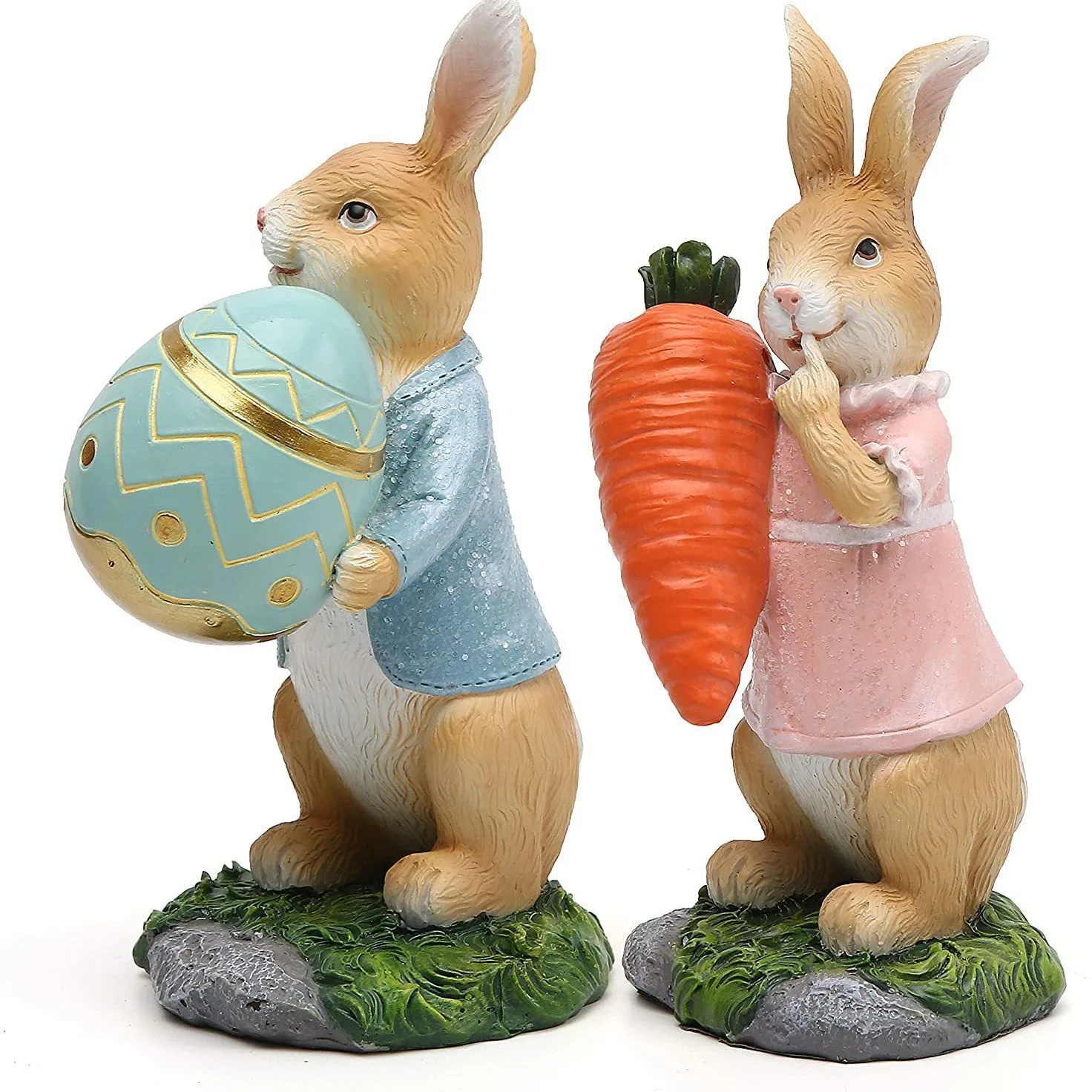 

Easter Bunny Decor‌ - Resin Rabbit with Carrot & Egg Set for Home Decor