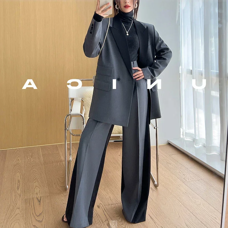 High-end Designer Office Lady Blazer Set Women\'s 2023 New Trend Fashion Temperament Female Suit Two Piece Female