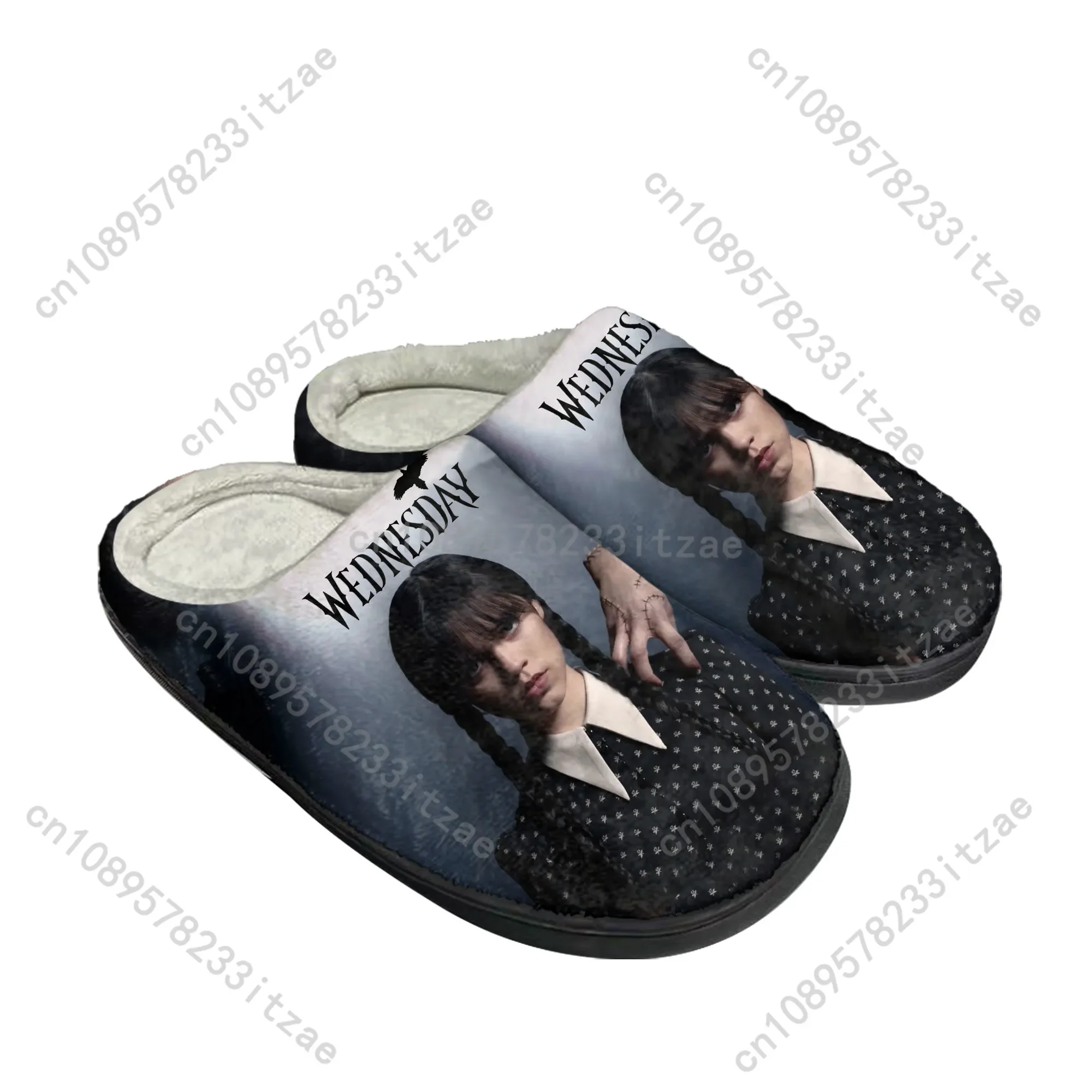 

Wednesday Cotton Slippers Addams Mens Womens Teenager Latest Bedroom Plush Indoor Keep Warm Shoes Thermal Indoor Flat Slipper