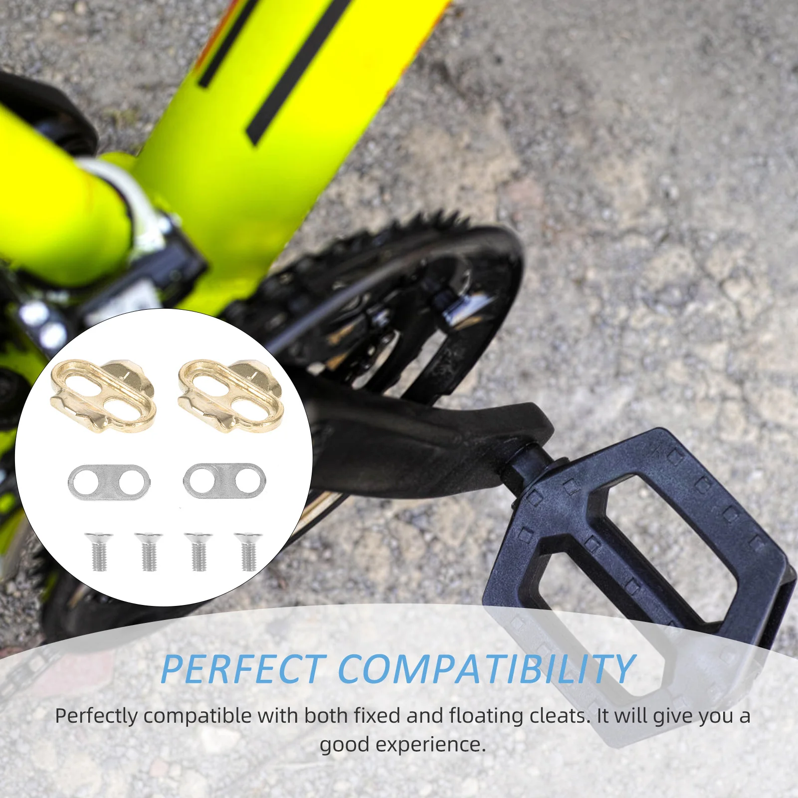 

1 Pair Bike Self-Locking Pedal Cleats Set For Cycling Efficiency Twist Heel Release Compatible With Most Cycling