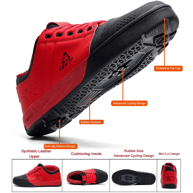 أحذية ركوب الدراجات قابلة للقفل للفصول الأربعة للرجال مريحة للتنفس ومضادة للانزلاق للمشي لمسافات طويلة أحذية رياضية للدراجة الترابية #5