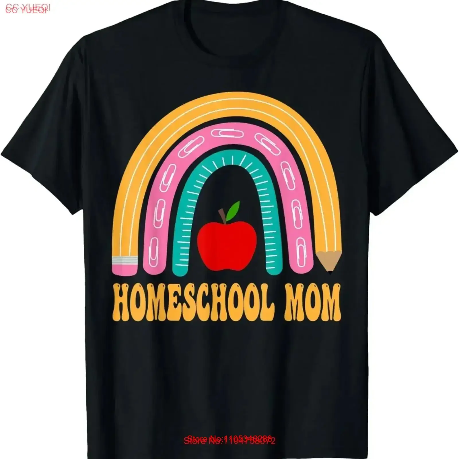 T-shirt vintage délavé pour maman éducatrice à domicile, motif crayon arc-en-ciel, pour la rentrée scolaire, vêtements graphiques stylés pour homme, mode créateur