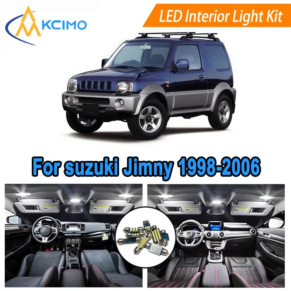 

LED Kit Interior Lights For Suzuki Jimny (1998-2006) Dome Map Lights Bright White/ Blue Easy Fit Interior Bulb Set