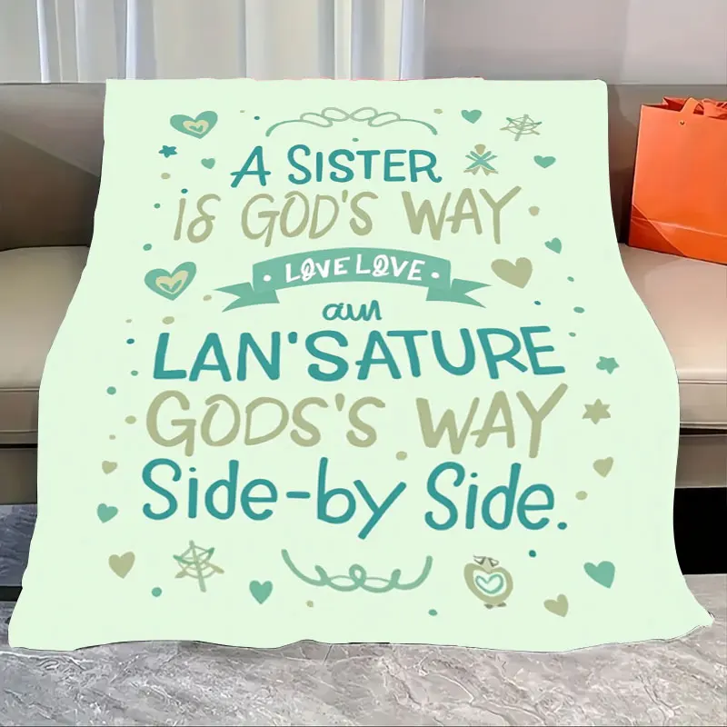 

1pc Flannel Blanket "Sister Love: God's Way Side-by-Side Cozy Blanket"