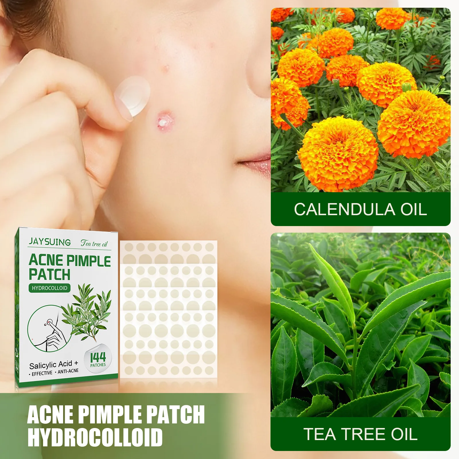 144 Patch Acne brufolo Patch viso adesivi invisibili olio di tè trattamento dell'acne rimozione Patch bellezza strumenti per l'acne cura della pelle del viso