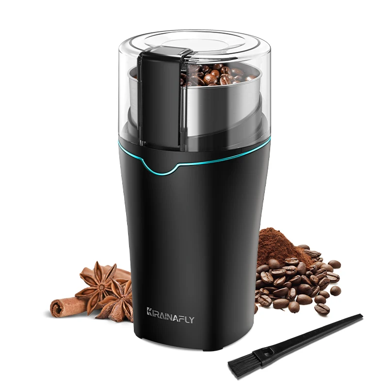 Coffee Bean Grinder with Removable Stainless Steel Cup for Spices Herb Grain and Nuts, Professional Coffee Mill for Kitchen 300W