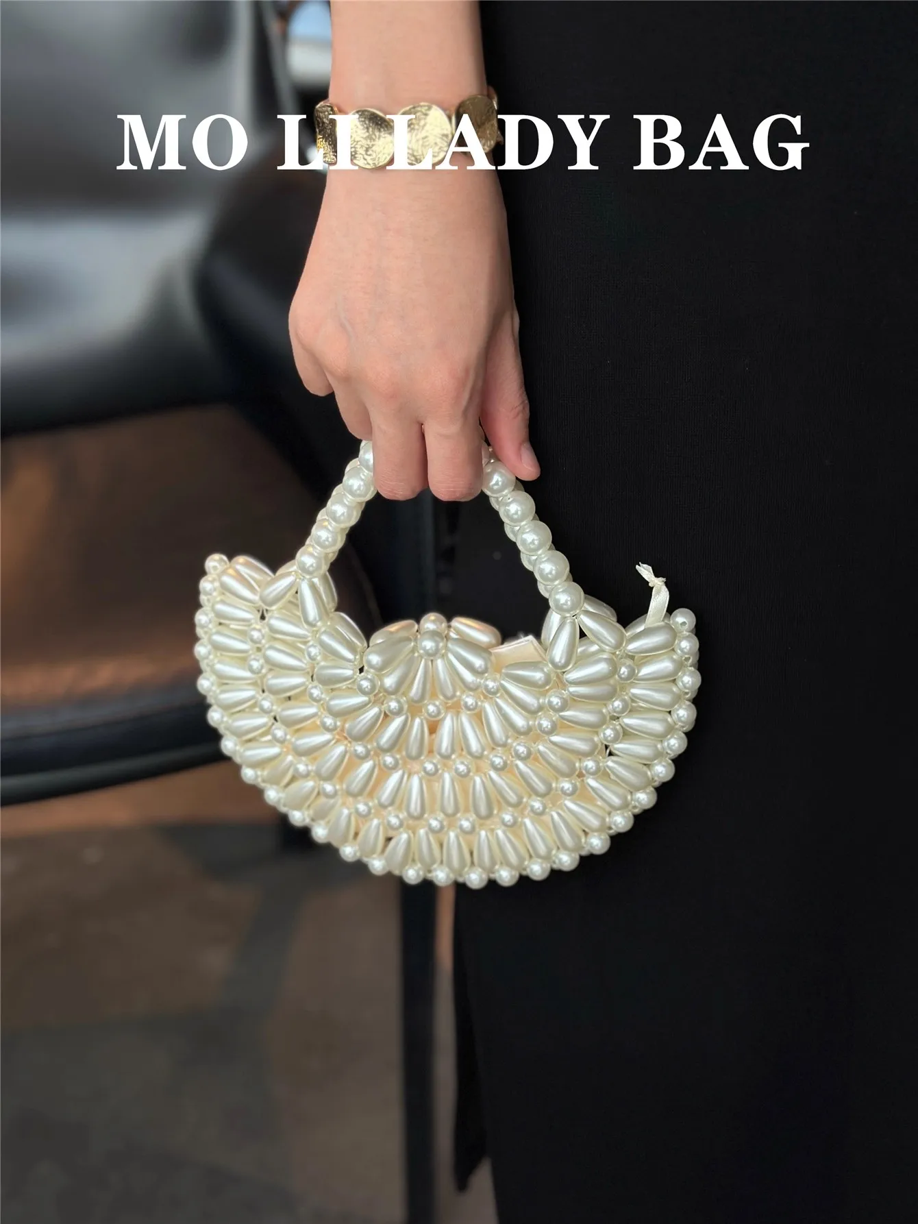 

Модная роскошная женская сумка с жемчугом и бисером, тканый клатч ручной работы с бусинами, сумка для свадебной вечеринки, банкета, сумка на плечо