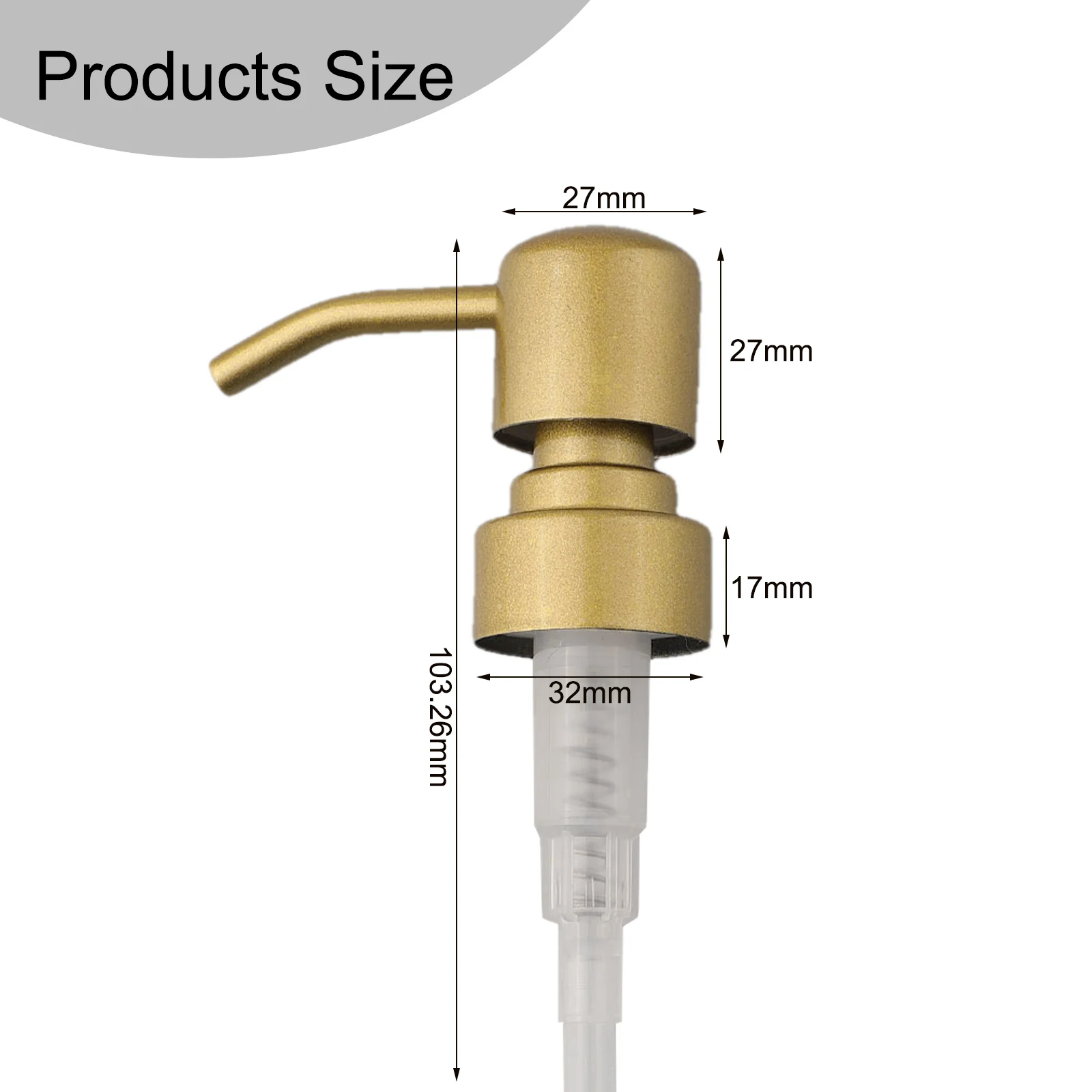 Cabezal de bomba resistente, cabezal de prensa de rosca de acero inoxidable 304 con tubo de 11cm, accesorios de baño, práctico y nuevo