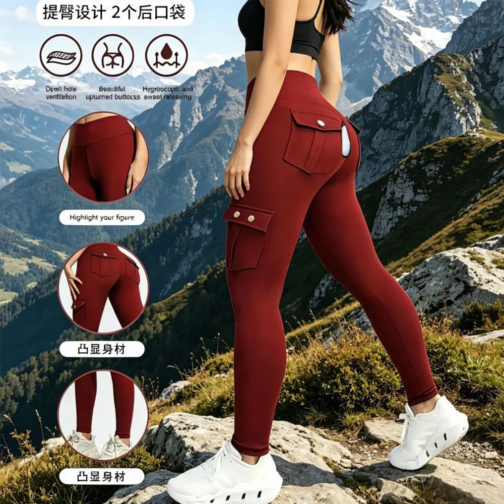 

Liaeglam Women's Compression Crotchless Leggings Workout Gym Tummy Control Yoga Pants with Pockets
