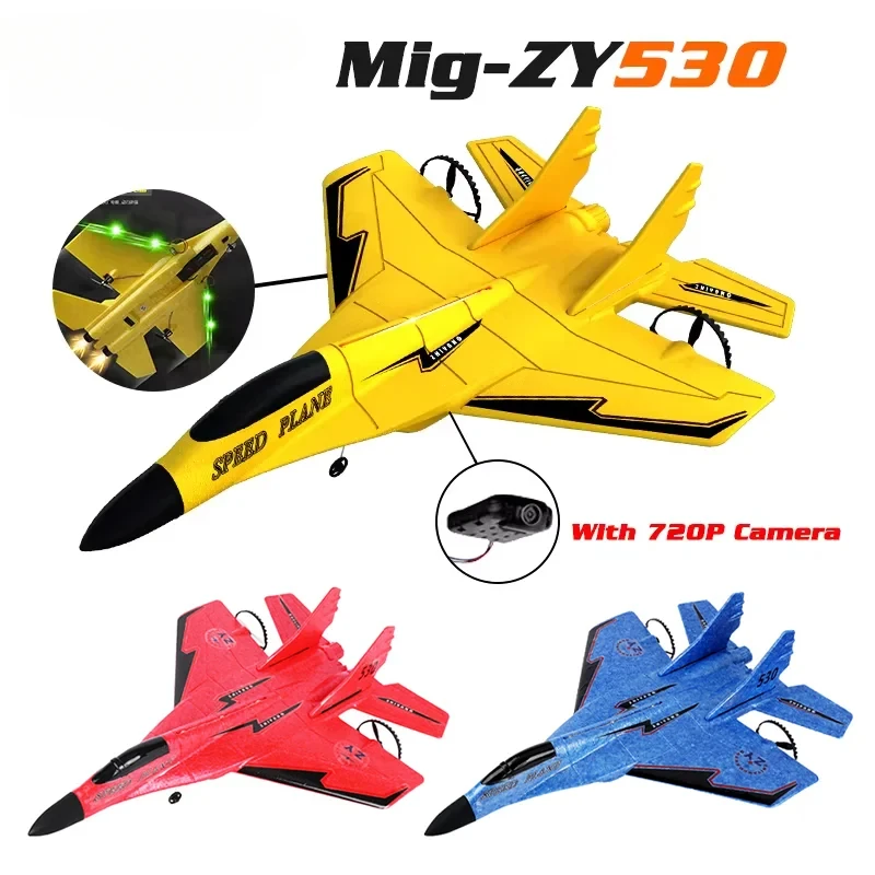 Remote Control Plane ZY530 2.4G With LED Lights 720P Camera Aircraft RC Flying Model Glider EPP Foam Toy Airplane Gifts for Kids