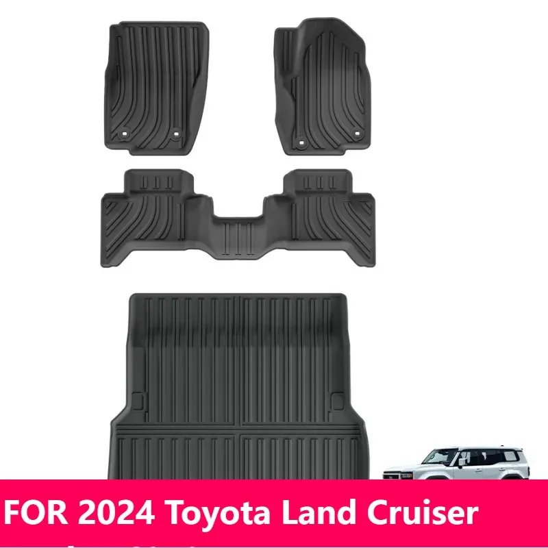 

For 2024 Toyota Land Cruiser Prado LC250 5-Seat Right Rudder TPE 3D Floor Mats Black