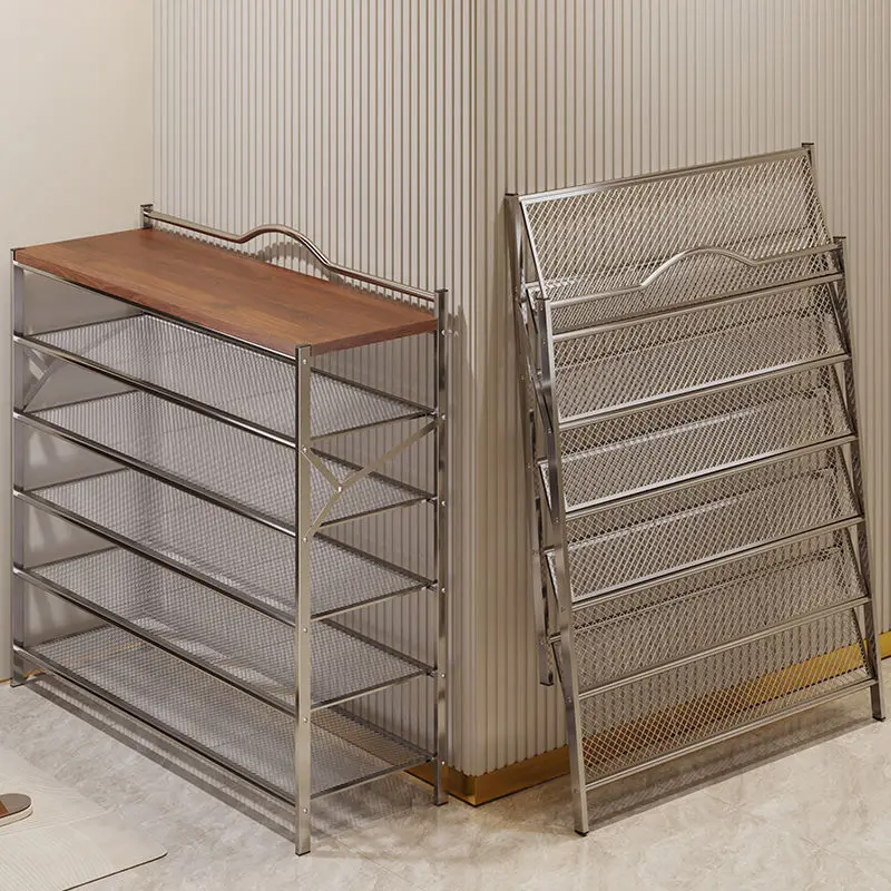 #Double-Layer Foldable Shoe Rack Home Furniture Convertible Adjustable Artifacts Simple Space-Saving Durable Living Room Storage