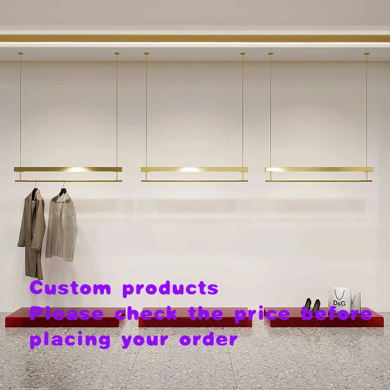 custom.Custom-made clothing racks boutique clothing stores Stainless steel clothing rails ceiling-mounted clothing disp