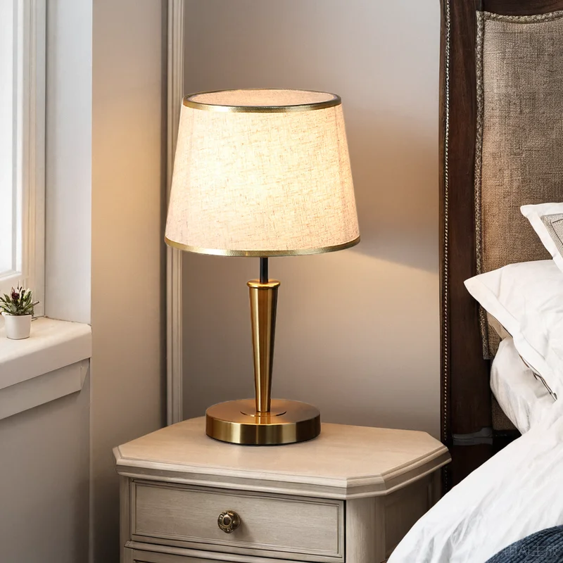 

Bedside lamp, bedroom table lamp, light luxury and simple American high-end feeling, master bedroom touch dimming bedside table
