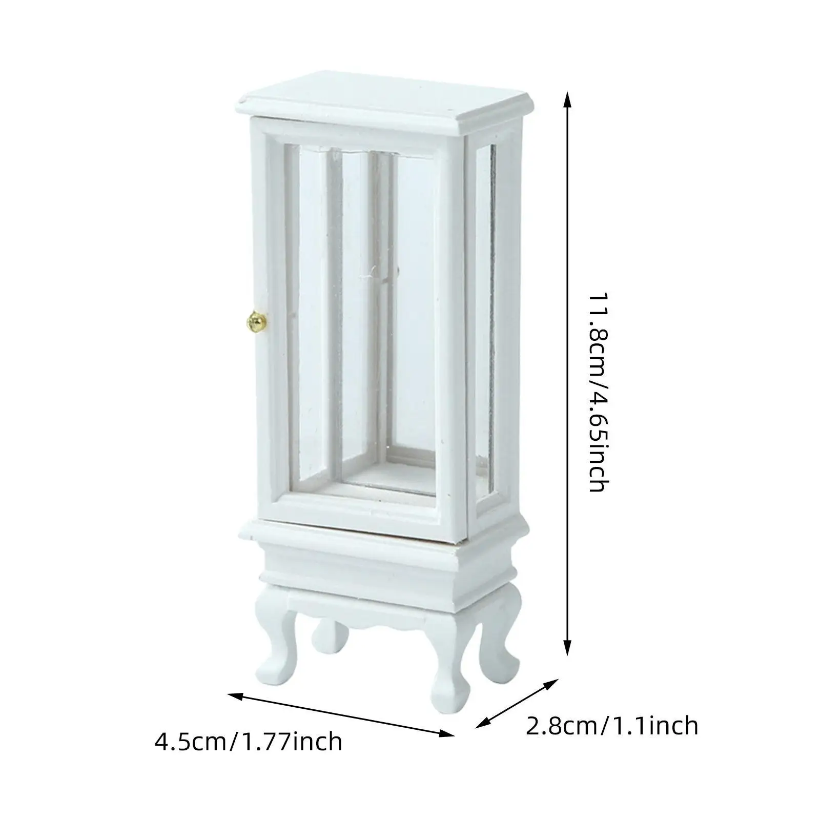 Armário de armazenamento para casa de boneca, escala 1:16, espelho de vestir em miniatura para quarto, estudo, sala de estar, modelo de mini espelho