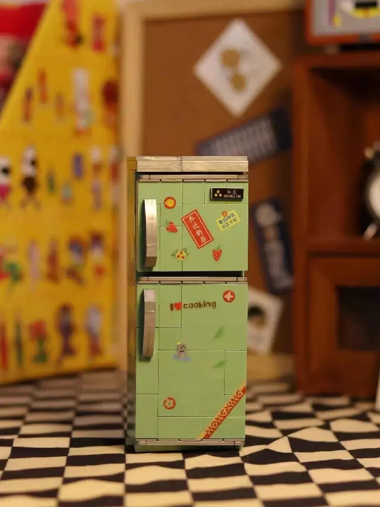 

Retro household appliances, refrigerators, radios, cameras compatible with LEGO creative building blocks, decorations, children'