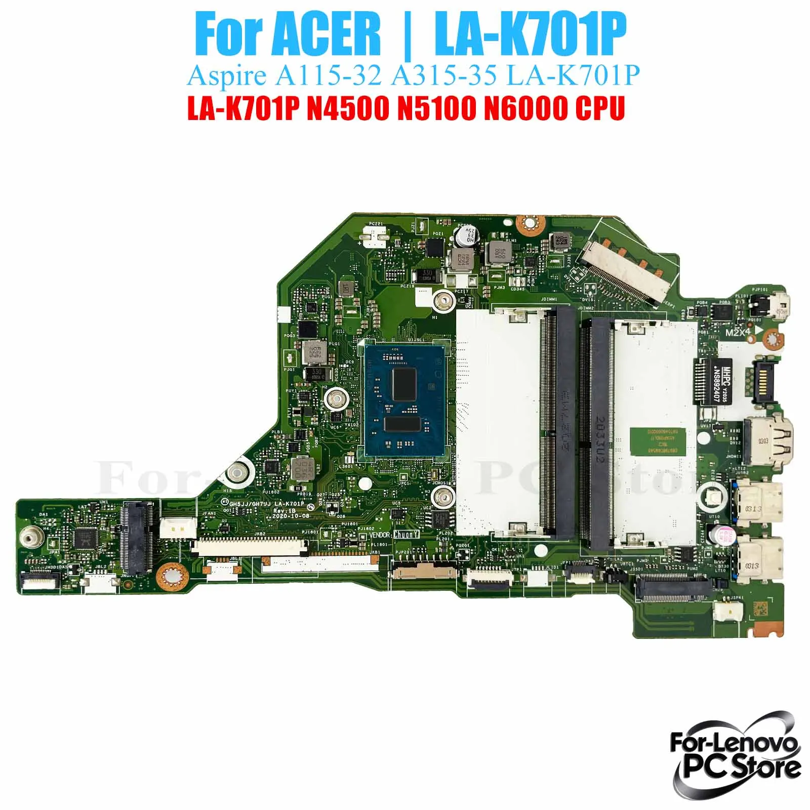 

LA-K701P For ACER Aspire A115-32 A315-35 LA-K701P Mainboard 100% Tested Laptop Mainboard