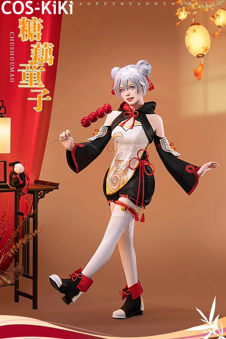 COS-KiKi Honkai Impact 3rd Theresa Apocalypse Sugar anni Warashi Game, Soft Cosplay Costume, Halloween Party Outfit