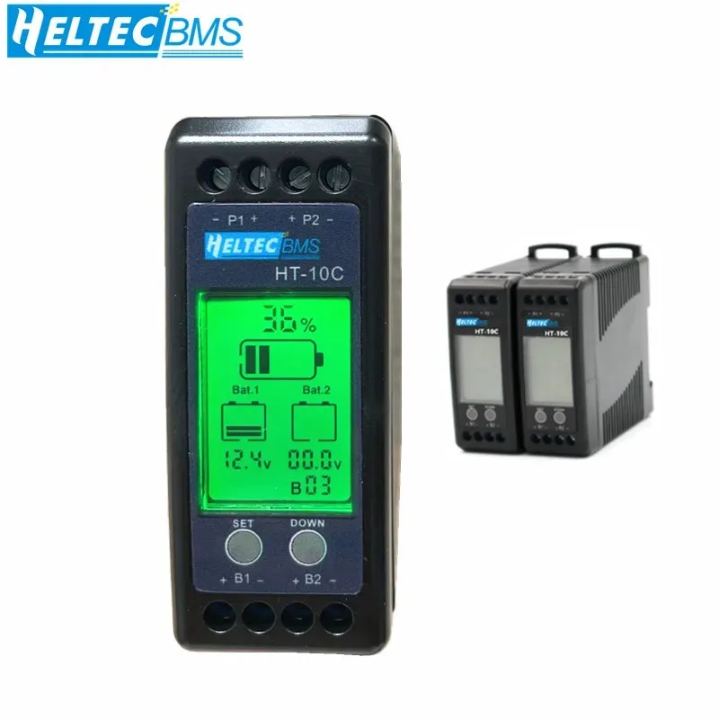 Heltec 12V Lead Acid Battery Equalizer 10A Active Balancer Lipo/Lifepo4 Connected in Parallel Series LCD Meter