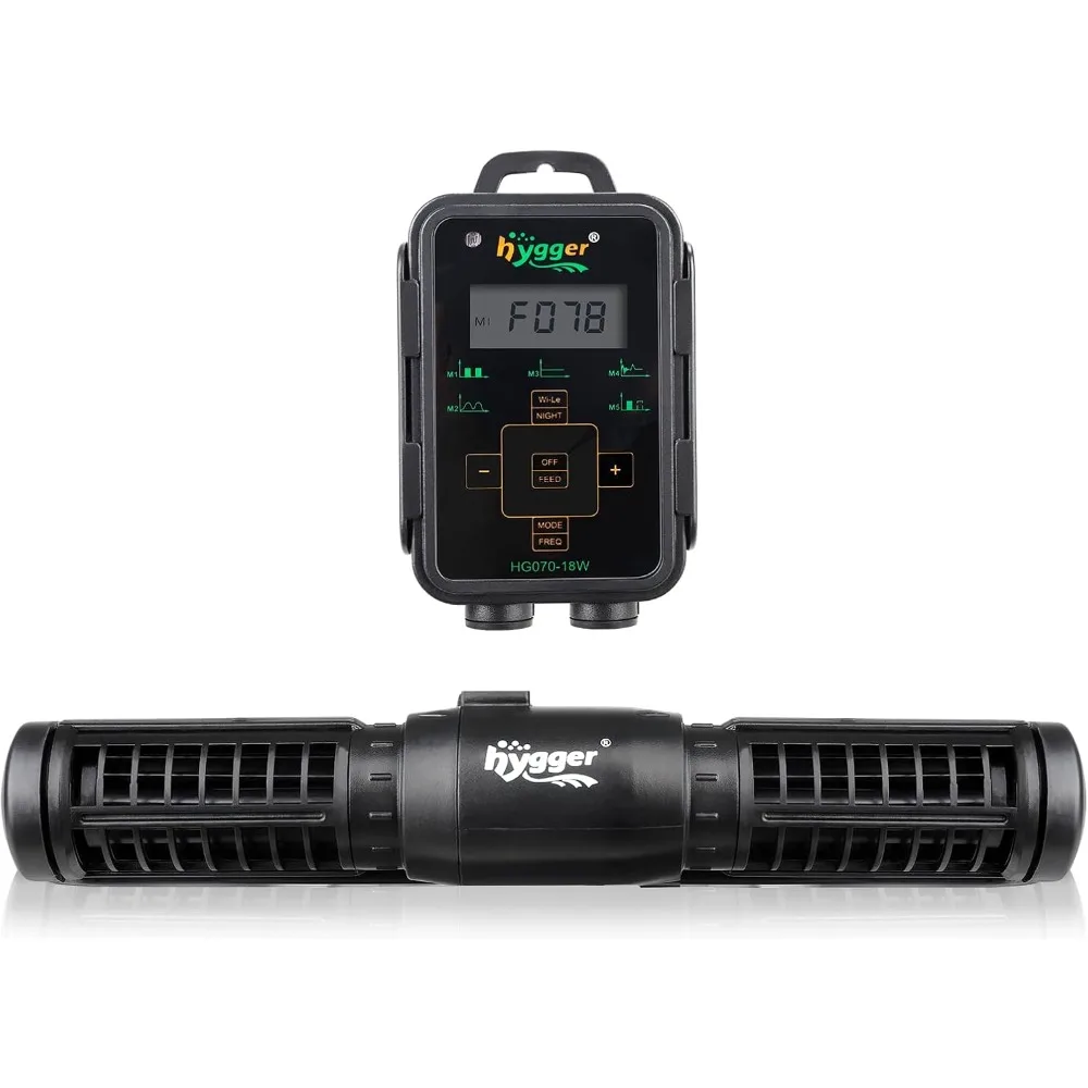 Aquarium Wave Maker, Adjustable Cross Flow Pump with LED Display Controller, Magnetic DC 24V Aquarium Powerhead for Freshwater