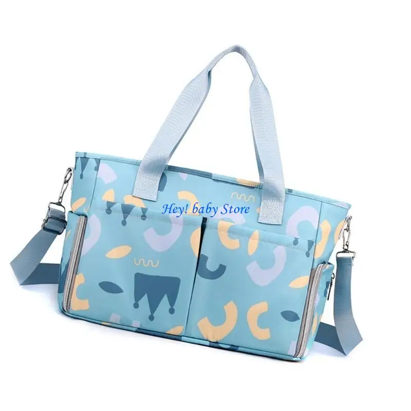 

Q1FE Fashion Pattern Diaper Bag Strollers Hanging Bag with Multiple Pockets Easy Cleaning Fabric for Outings & Shopping Trip