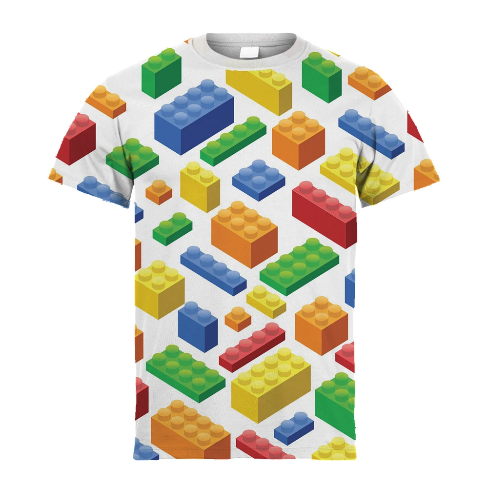 Boys' T-Shirt Gradient Blocks Graphic 3D Digital Print Casual Tee Top Short Sleeve for Summer Outdoor Fahsion Children's T-Shirt