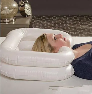 

Inflatable Shampoo Basin Tub for The Disabled Portable Hair Washing Basin Drain Tube Handicap Bed Rest Aid Bedridden