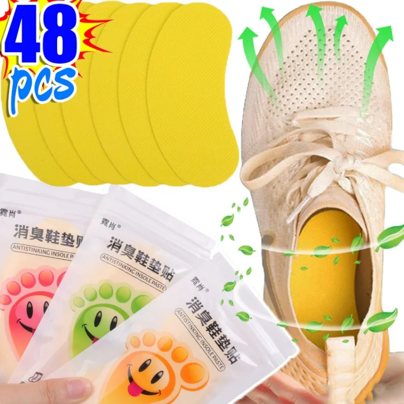 

Shoes Deodorant 12/48pcs Stickers for Sneaker Smell Fresh Summer Lemon Antibacterial Men Antiperspirant Foot Care Pastes Insole