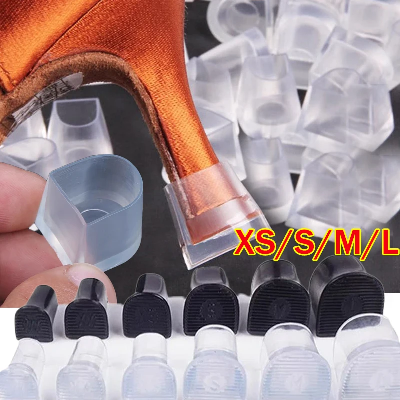 2pcs Silicone Heel Protectors Stoppers Latin Stiletto Dancing Covers Antislip High Heeler Bridal Wedding Shoes Accessories