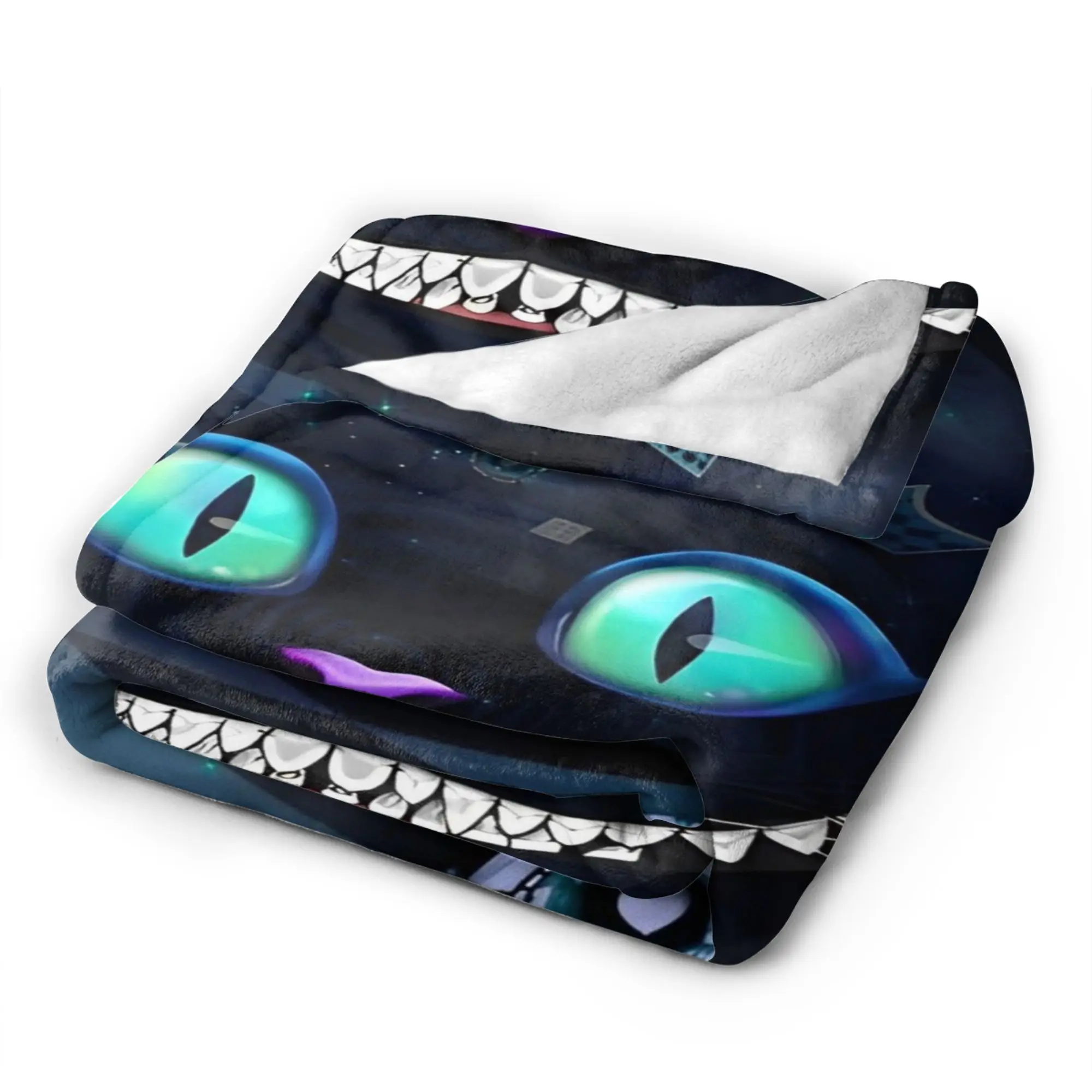 Cartoon Alice in Wonderland Cheshire Cat Flannel Blankets  Funny Throw Blanket for  Sofa Bedding Lounge 150*125cm Rug Piece