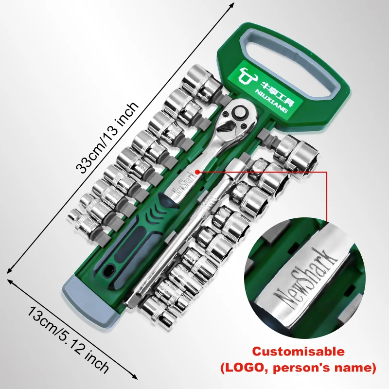 Imagem -02 - Personalização Personalizada Chave de Catraca Faça Você Mesmo Ferramenta de Mão 72 Tooth Drive Soquete Multi-função 21 em 1