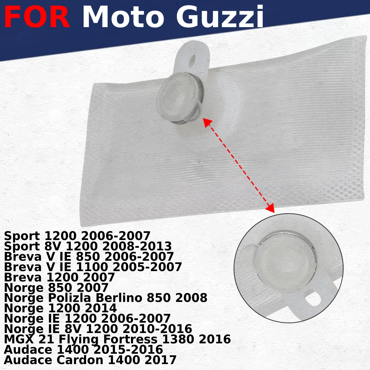 

Motorcycle Fuel Pump Filter Element Filter Screen for Moto Guzzi Sport 8V 1200 / Breva V IE 850 1100 1200 / Norge Audace Cardon