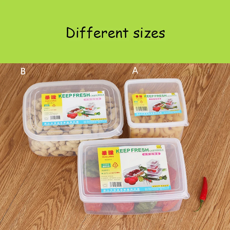 Multifunction Transparent Sealed Crisper Set Plastic Moistureproof Food Storage Box Kitchen Containers With Logo