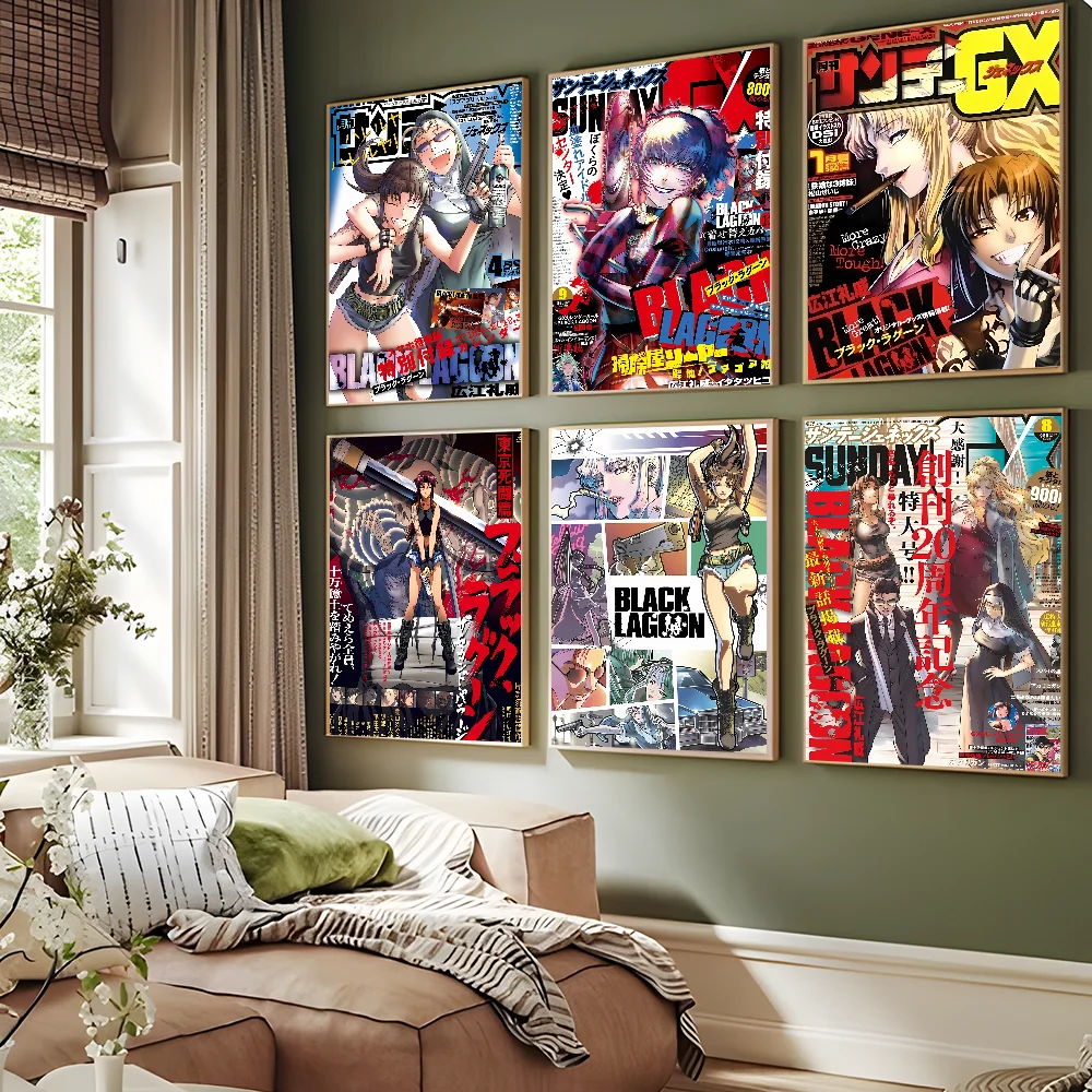 Black Lagoon Classic Movie Posters Fancy Wall Sticker For Living Room Bar Decoration Room Wall