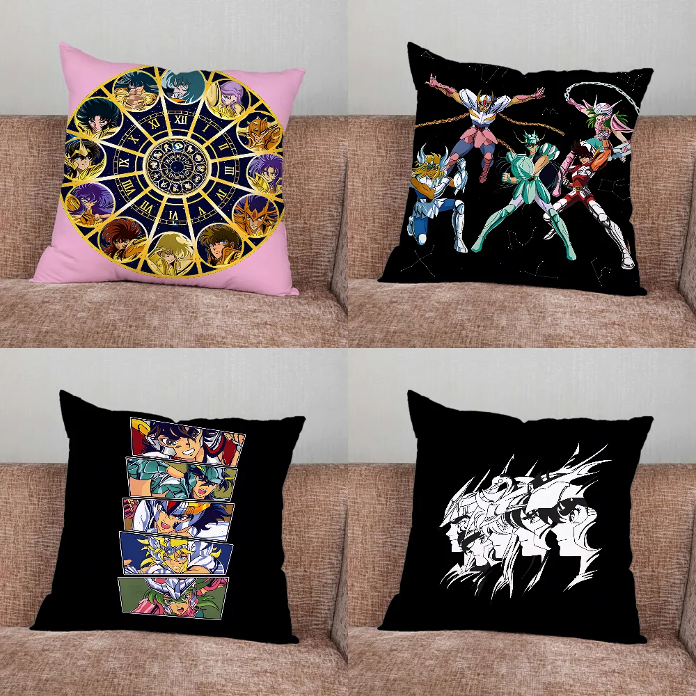 

S-Saint Seiya Knights Zodiac Pillow Case For Home Bedroom Car Office Decoration Living Room Sofa Cushion Cover Suitable