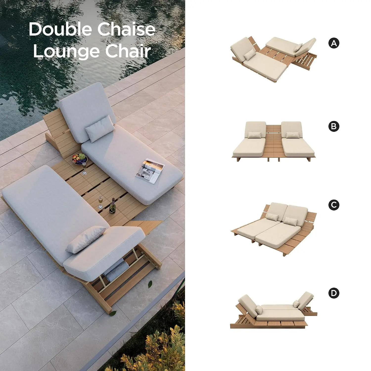 Solora Set of 2 Patio Chaise Lounge Chair Outdoor
