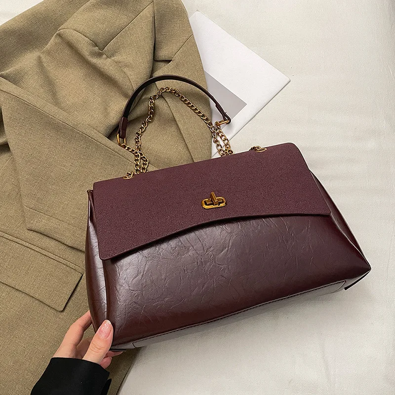 Tas Selempang Wanita Model Terbaru 2025, Kulit Asli, Multifungsi, Tas Bahu Vintage Chic, Kapasitas Besar