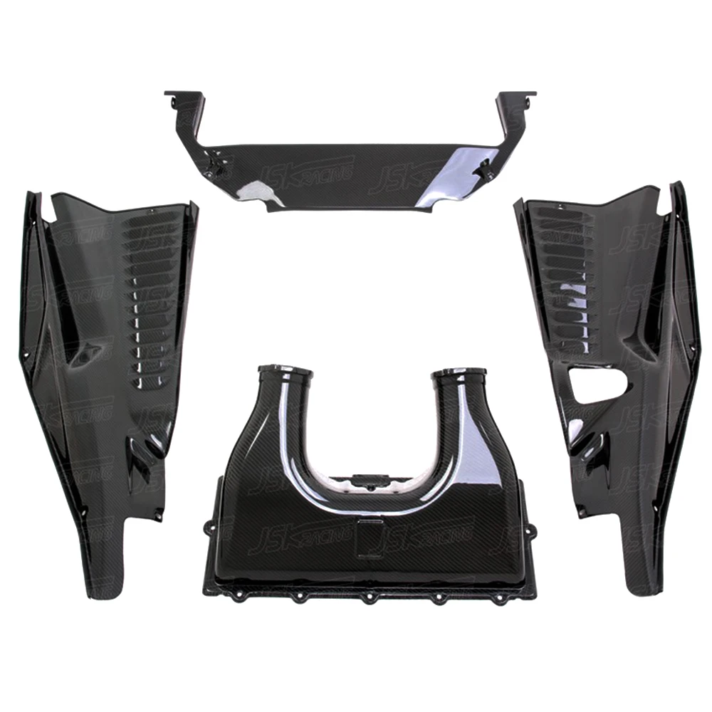 Dry Carbon Fiber Engine Compartment Covers And Underscreen Shield (4 Pcs) For 458 Italia And Special 2011-2016