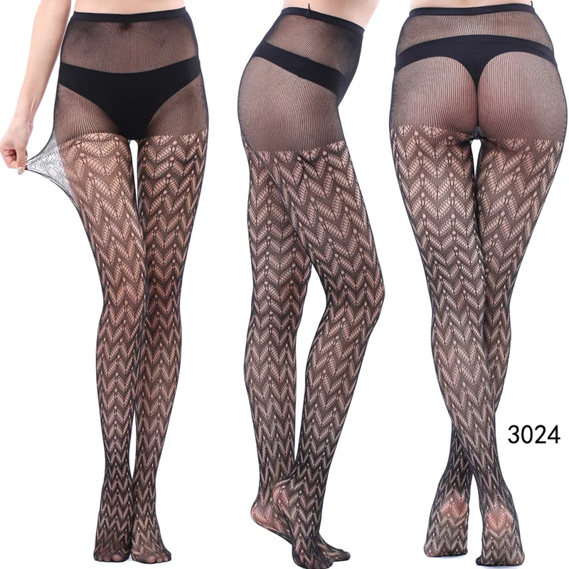 Neuartige Übergrößen-Netzstrumpfhose Sexy Hohle Spitzenstrümpfe Schwarze Overknee-Strümpfe für Damen Dessous – Detail 5