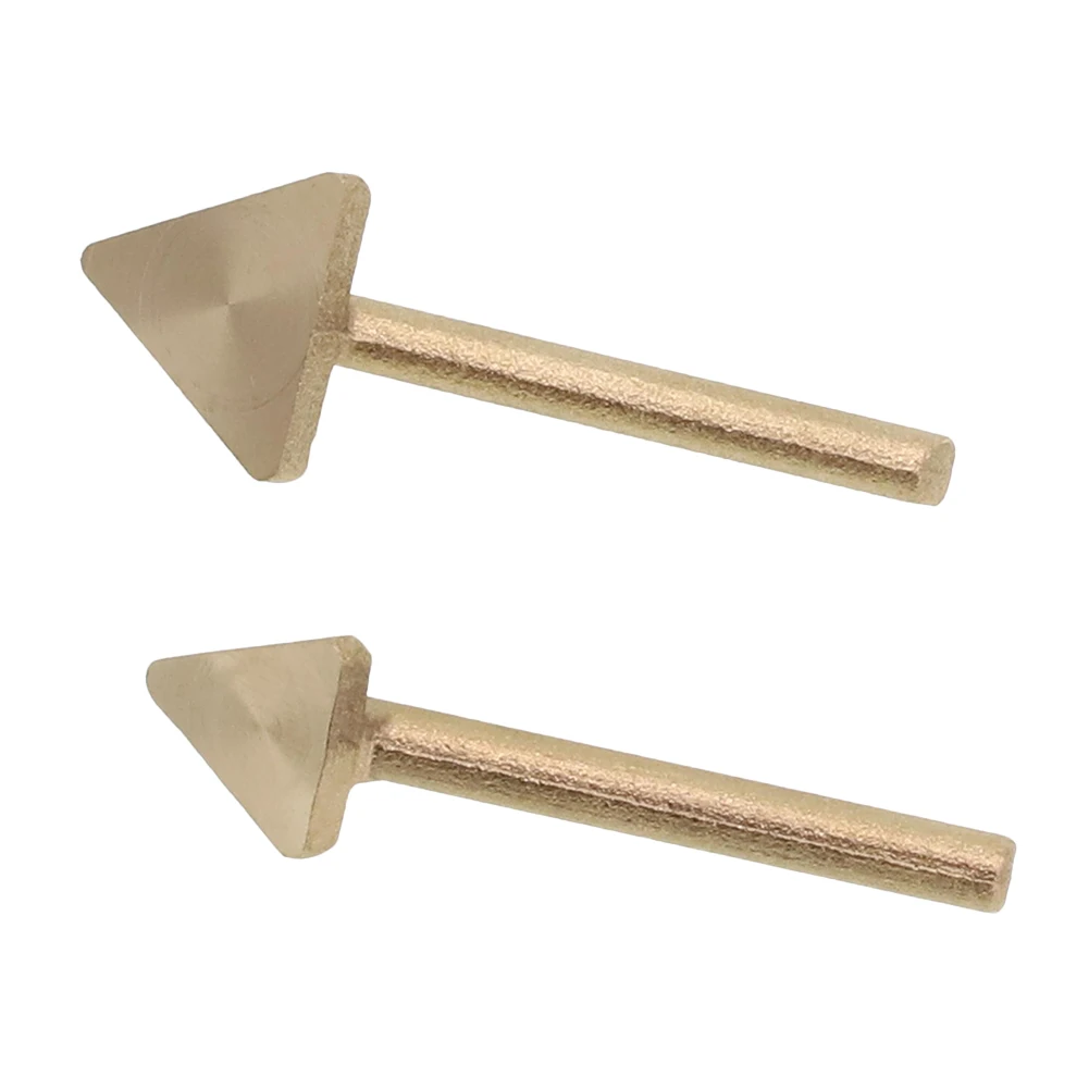 2pcs Plastic Welder Soldering Iron Tips Copper Plastic Repair Triangular Smoothing Head Welding Tips