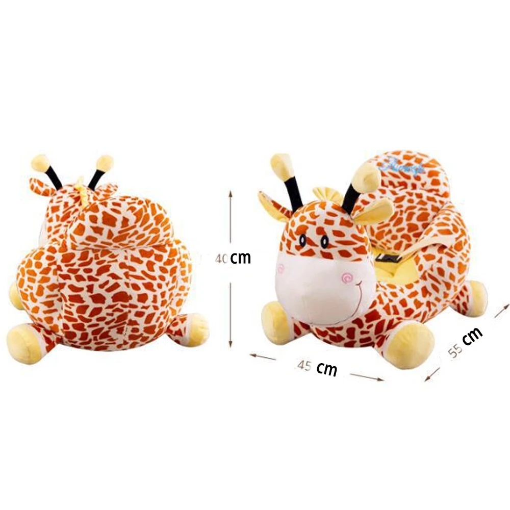 Canapé en Peluche Doux et Lavable pour Bébé et Enfant, Siège Mignon, Animal de Dessin Animé, Girafe, Pouf, Chaise, Peau Bouffante, Confortable