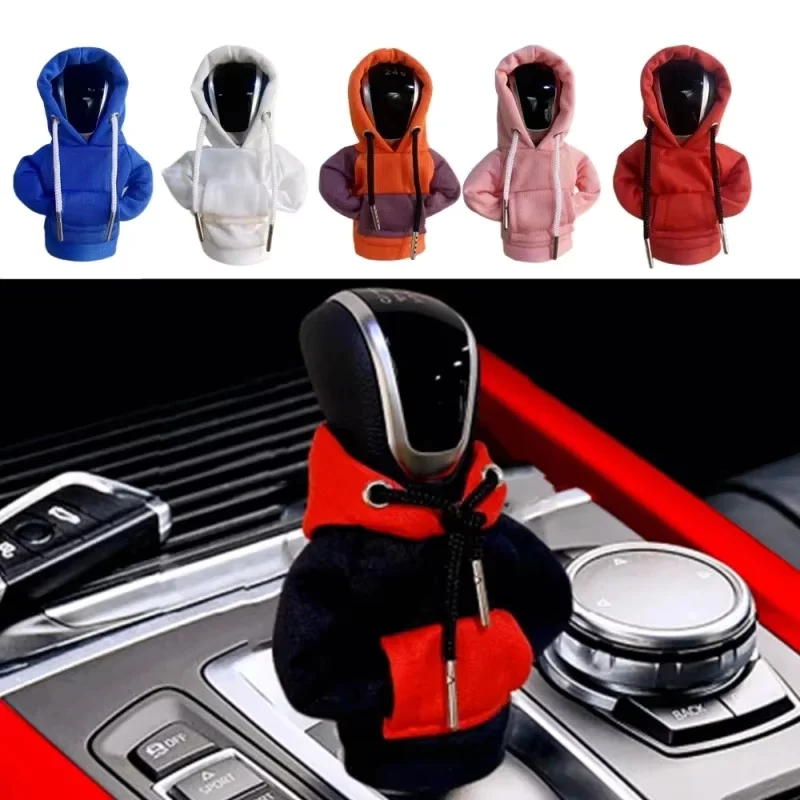 Capa de Alavanca de Câmbio em Formato de Moletom, Mini Capa Decorativa para Manopla de Câmbio, Decoração Universal para Alavanca de Câmbio Manual e Automática, Acessório de Interior para Carro