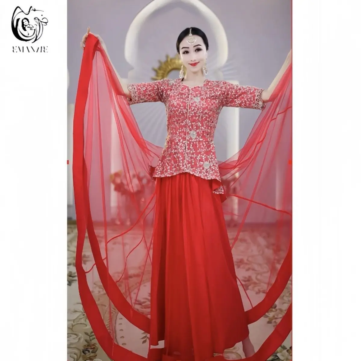 B5201 Yiman's Dance Opening New Dance Big Swing Skirt Dance Costume Performance Costume Stage Versatile Half Skirt