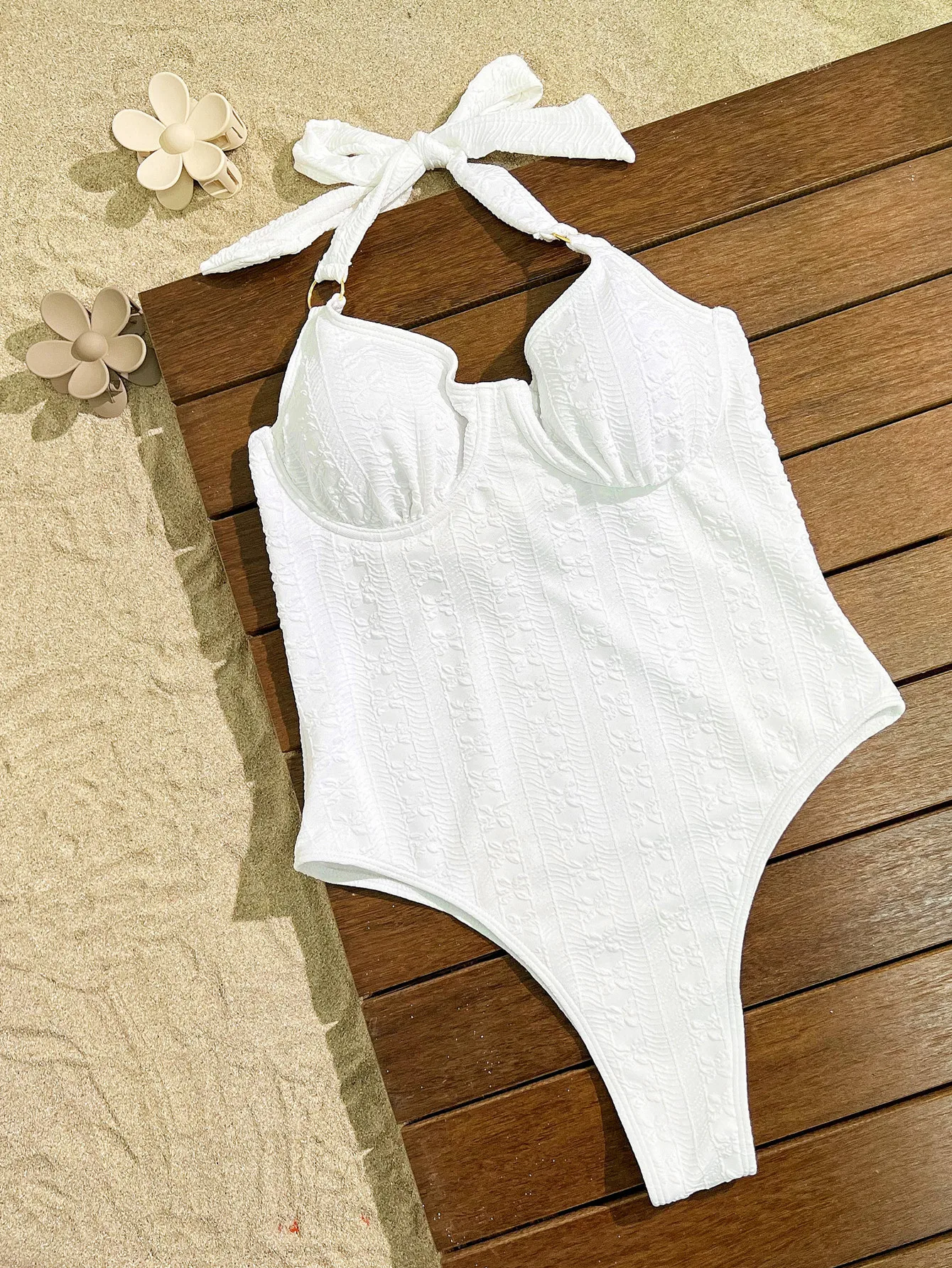 Wholesale New  One-Piece of Bikini Set White Color Swimsuit  S,M,L size