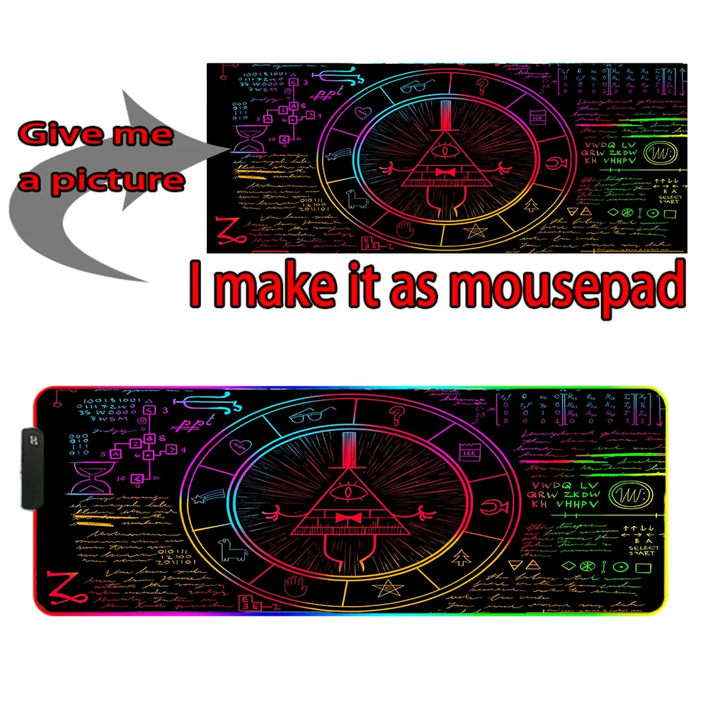 Mrglzy diy personalizado rgb mouse pad jogo de mesa almofada do mouse computador led backlight mouse pad teclado usb brilhante mouse pad