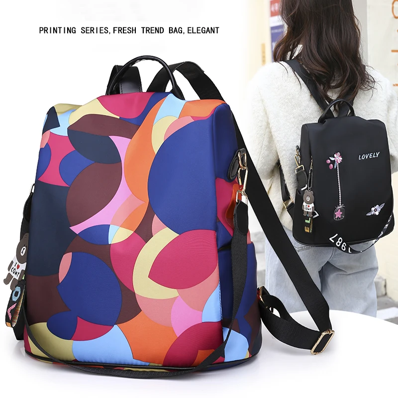 2024 Waterproof Oxford Women Backpack Fashion Anti-theft Women Backpacks Print School Bag High Quality Large Capacity Backpack